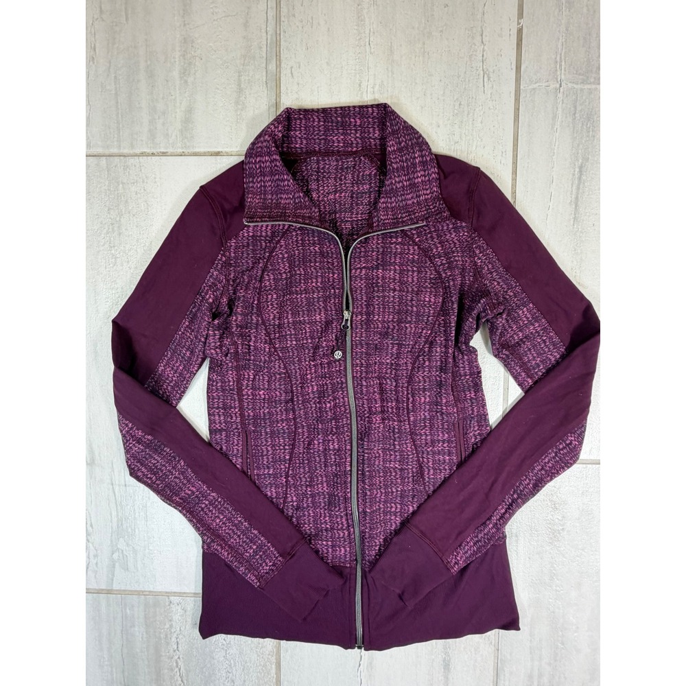 Lululemon Define Jacket Purple Space Dye Full Zip Slim Fit Activewear Size 6